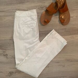 Women's White Cotton Slim Pants